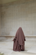 Charger l'image dans la visionneuse de la galerie, Khimar Hajar 2 voiles Soie de médine