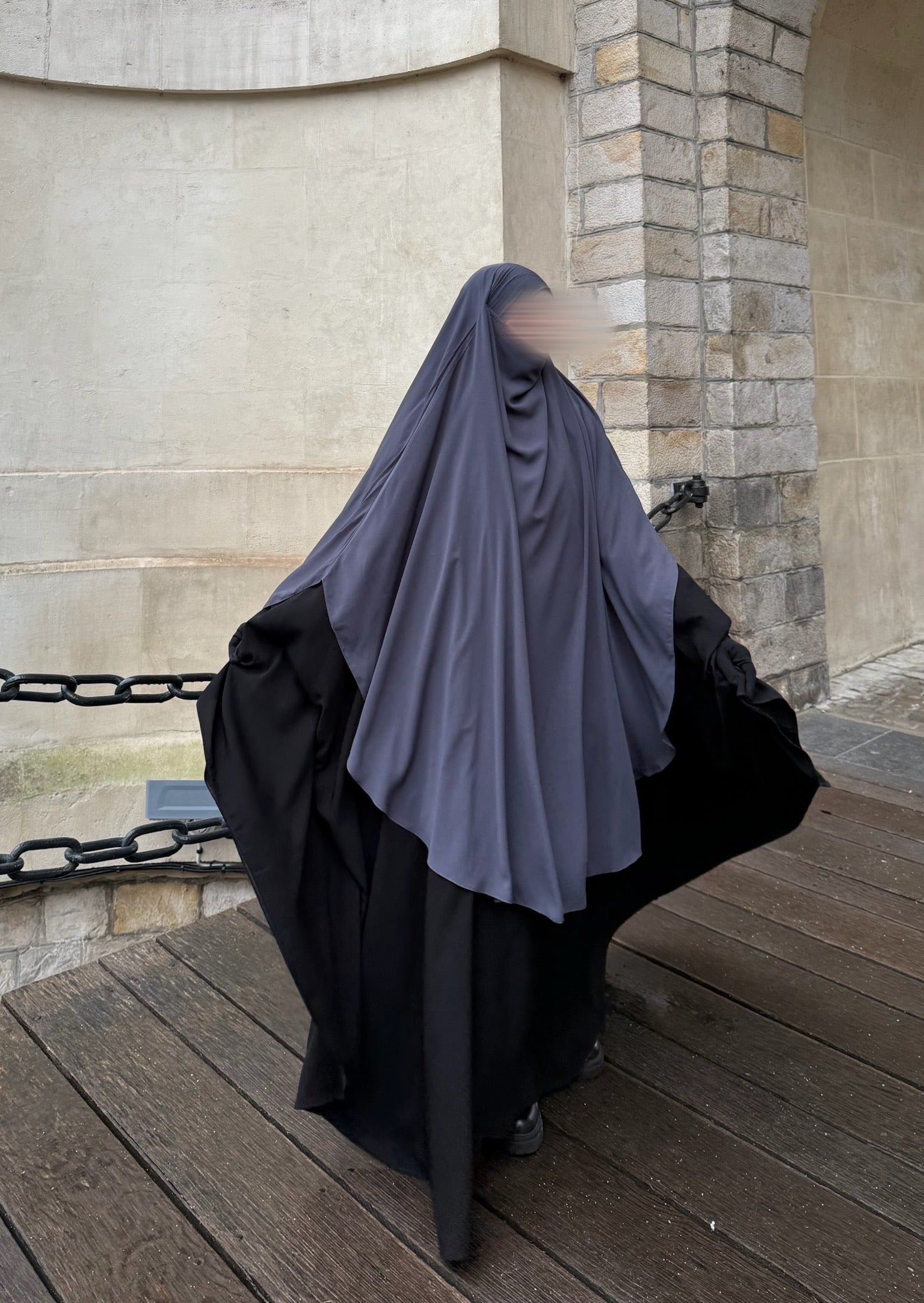 Khimar arrondi Maleeka Long (Whool Peach)