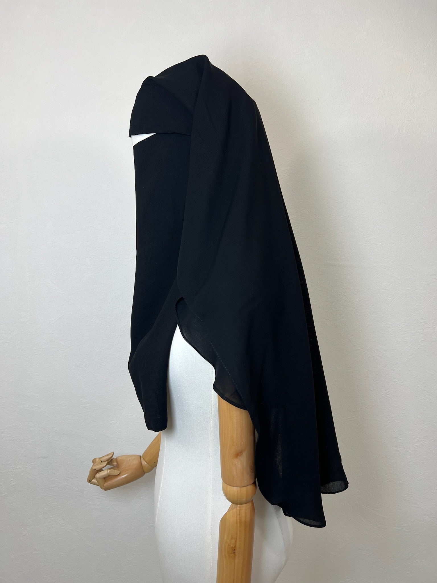 Niqab/sitar Zahra 90cm casquette sans fil  Lycra Noir