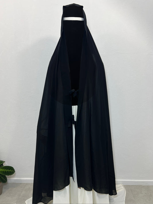 Cape à nouer Farasha longue Noir
