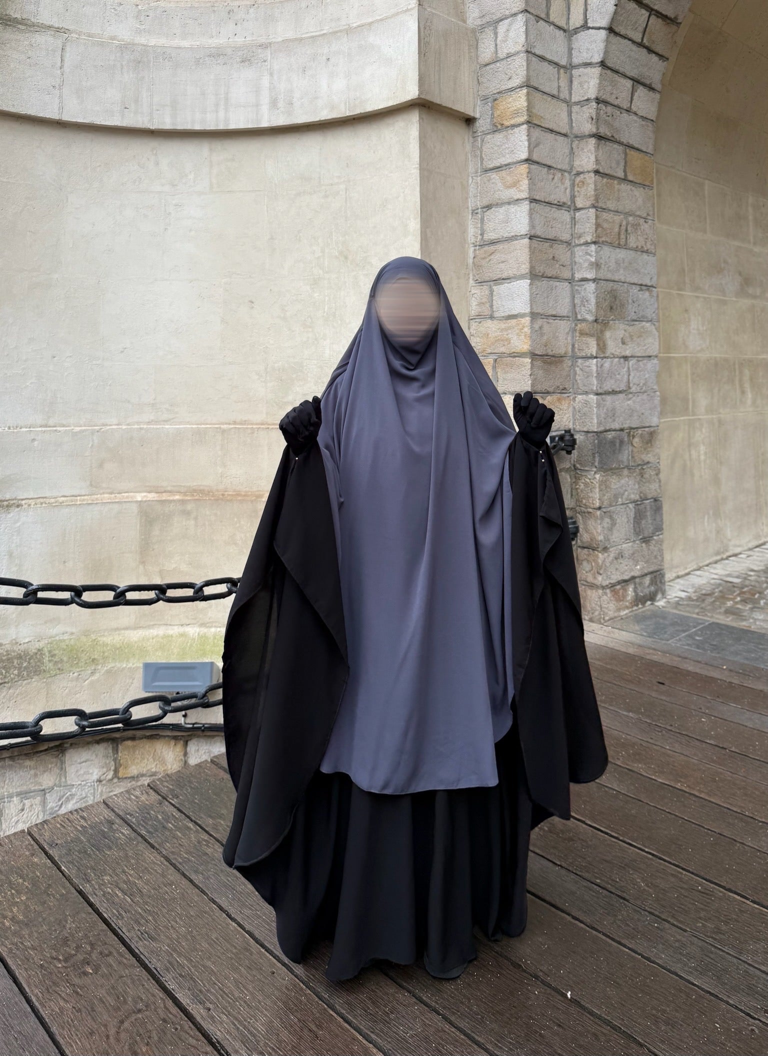 Khimar arrondi Maleeka Long (Whool Peach)