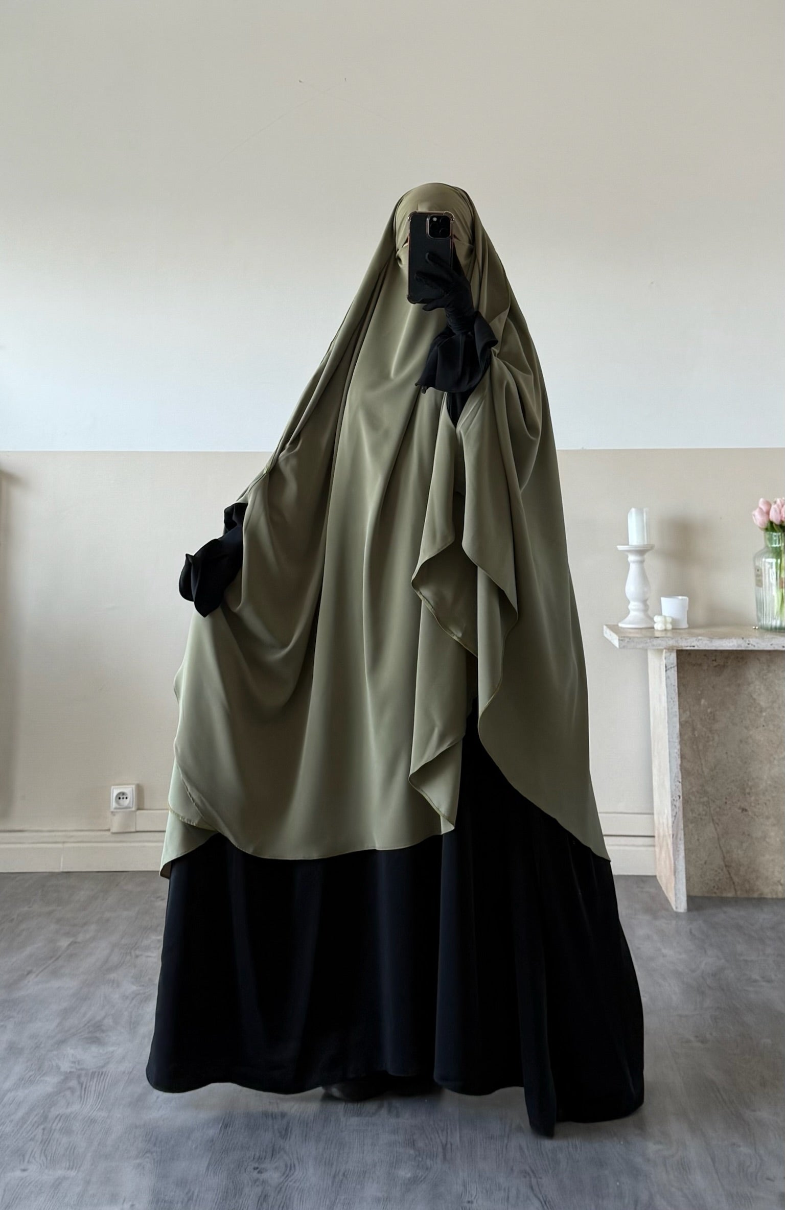 Half niqab Soie de medine