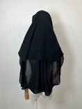 Charger l'image dans la visionneuse de la galerie, Niqab/Sitar Haya Pull down 3 voiles 90cm Noir
