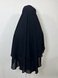 Charger l'image dans la visionneuse de la galerie, Niqab Tahira arrondi long casquette Noir
