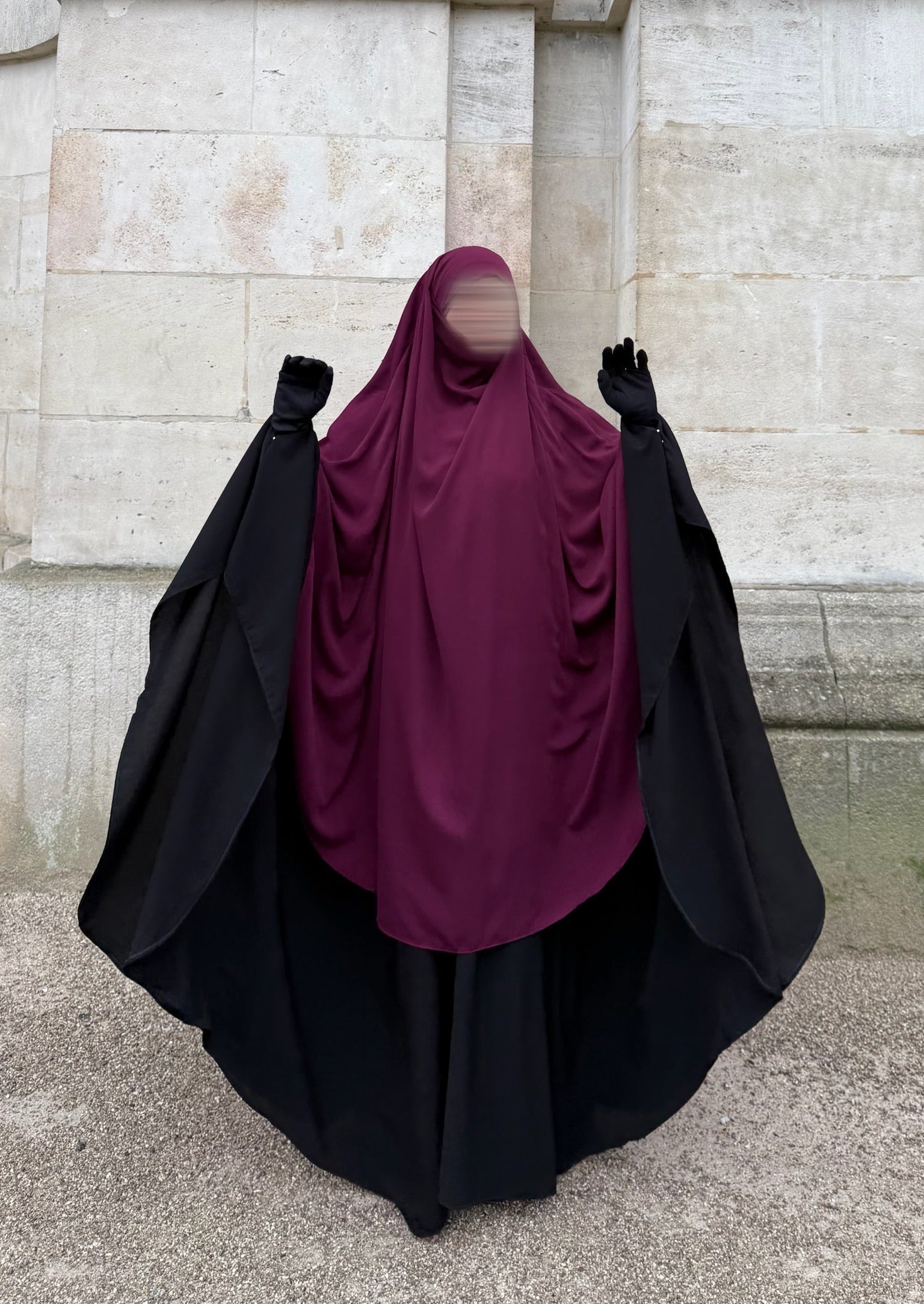 Abaya Maleeka Whool Peach