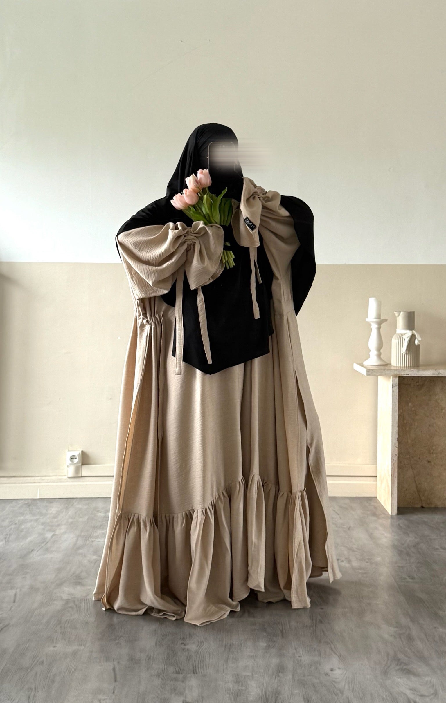 Set Imany Kimono effet Lin + sous abaya