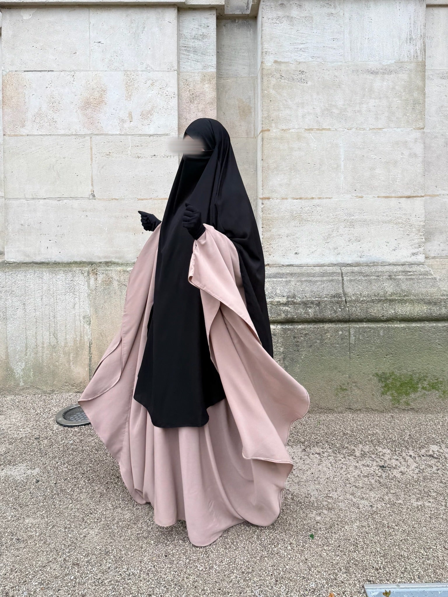 Abaya Maleeka Whool Peach