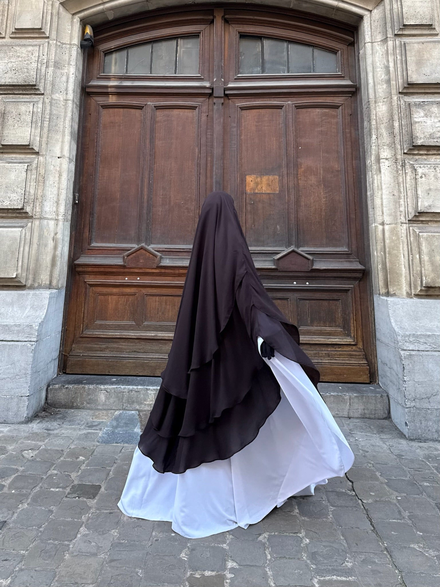 Khimar Tarha 3 voiles arrondi Mousseline