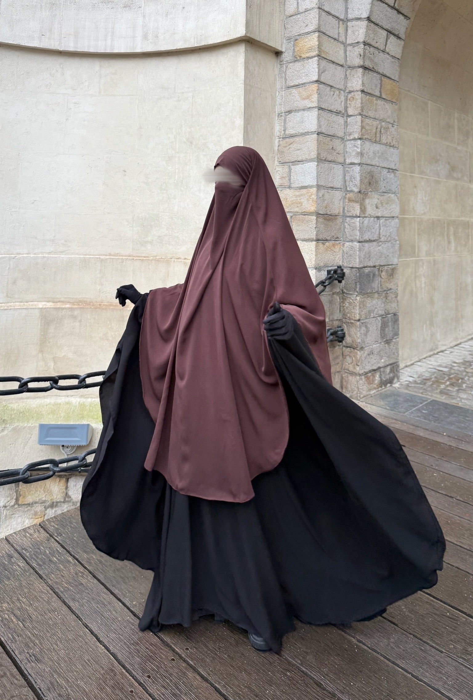 Khimar arrondi Maleeka Long (Whool Peach)