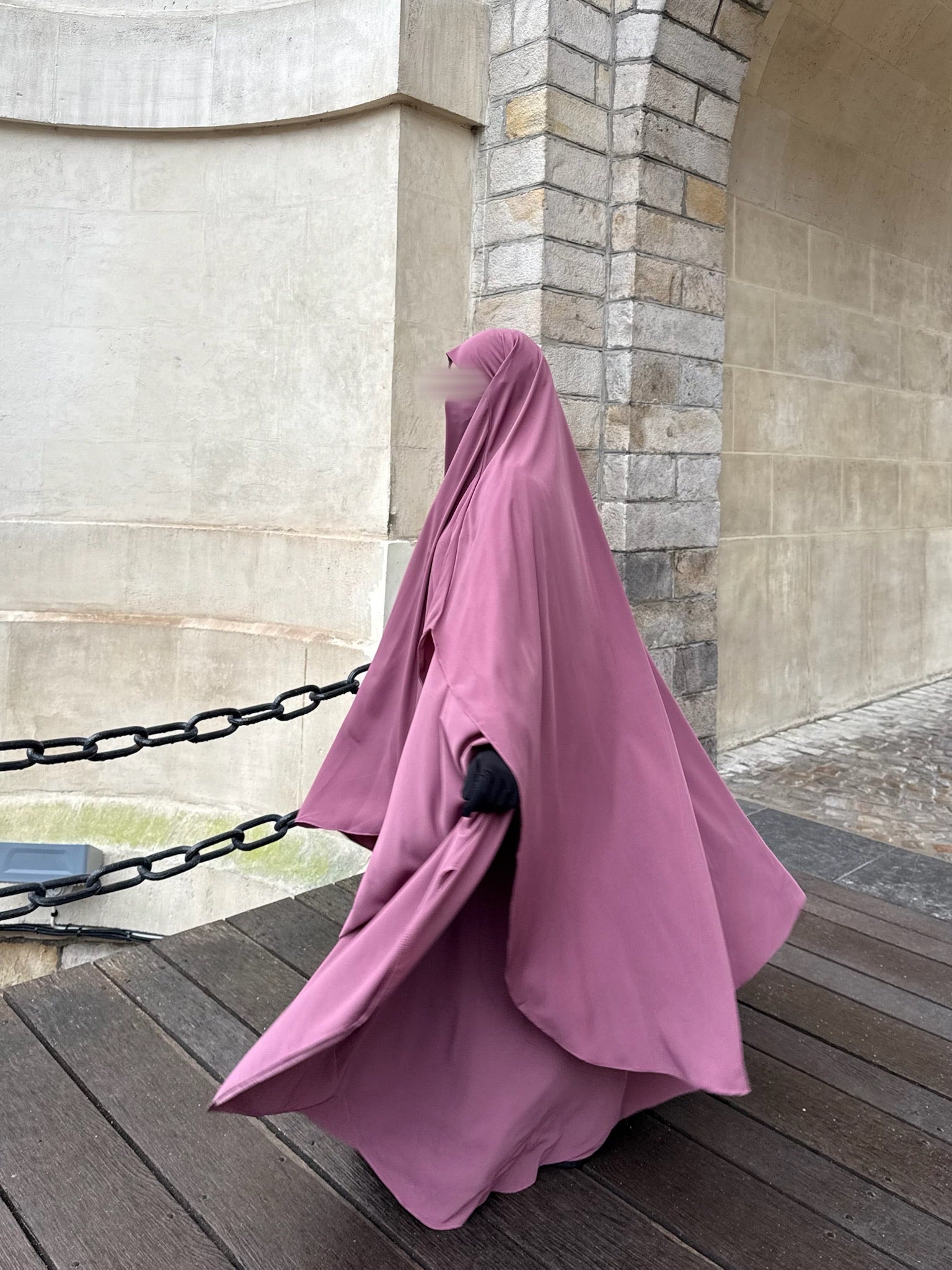 Khimar arrondi Maleeka Long (Whool Peach)