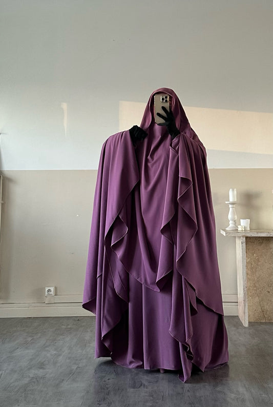 Khimar arrondi Maleeka T2  150cm (Soie de médine)