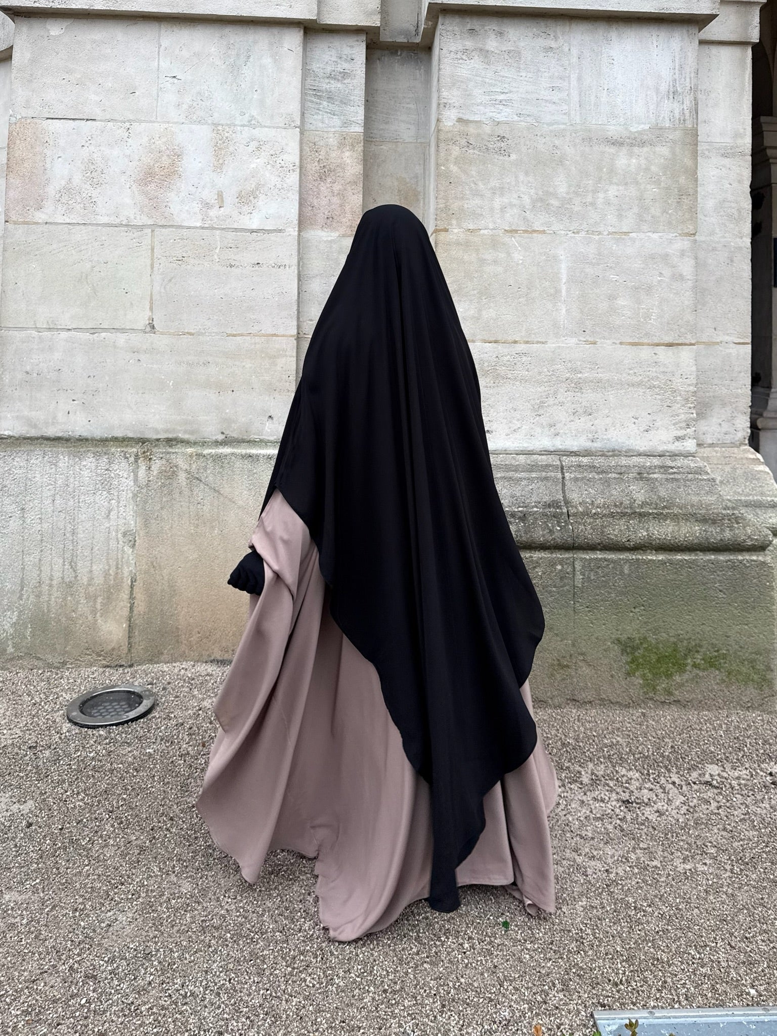 Khimar arrondi Maleeka Long (Whool Peach)