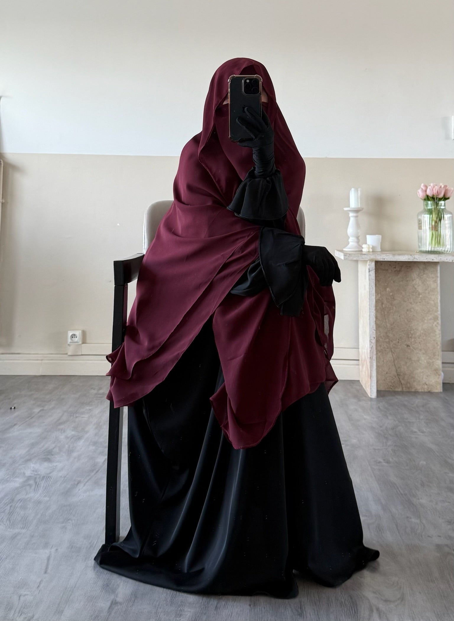 Khimar Joumana 2 voiles mousseline Déstockage