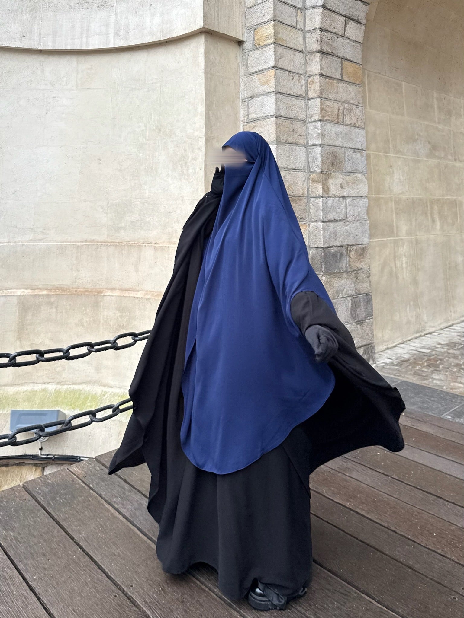 Khimar arrondi Maleeka Long (Whool Peach)