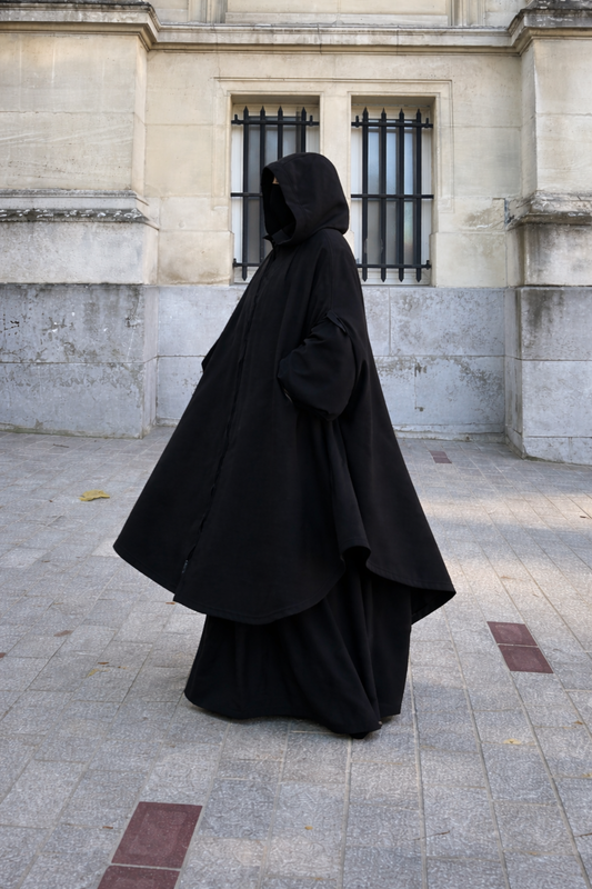 Dayena Suede Cape with Zip Removable Collar