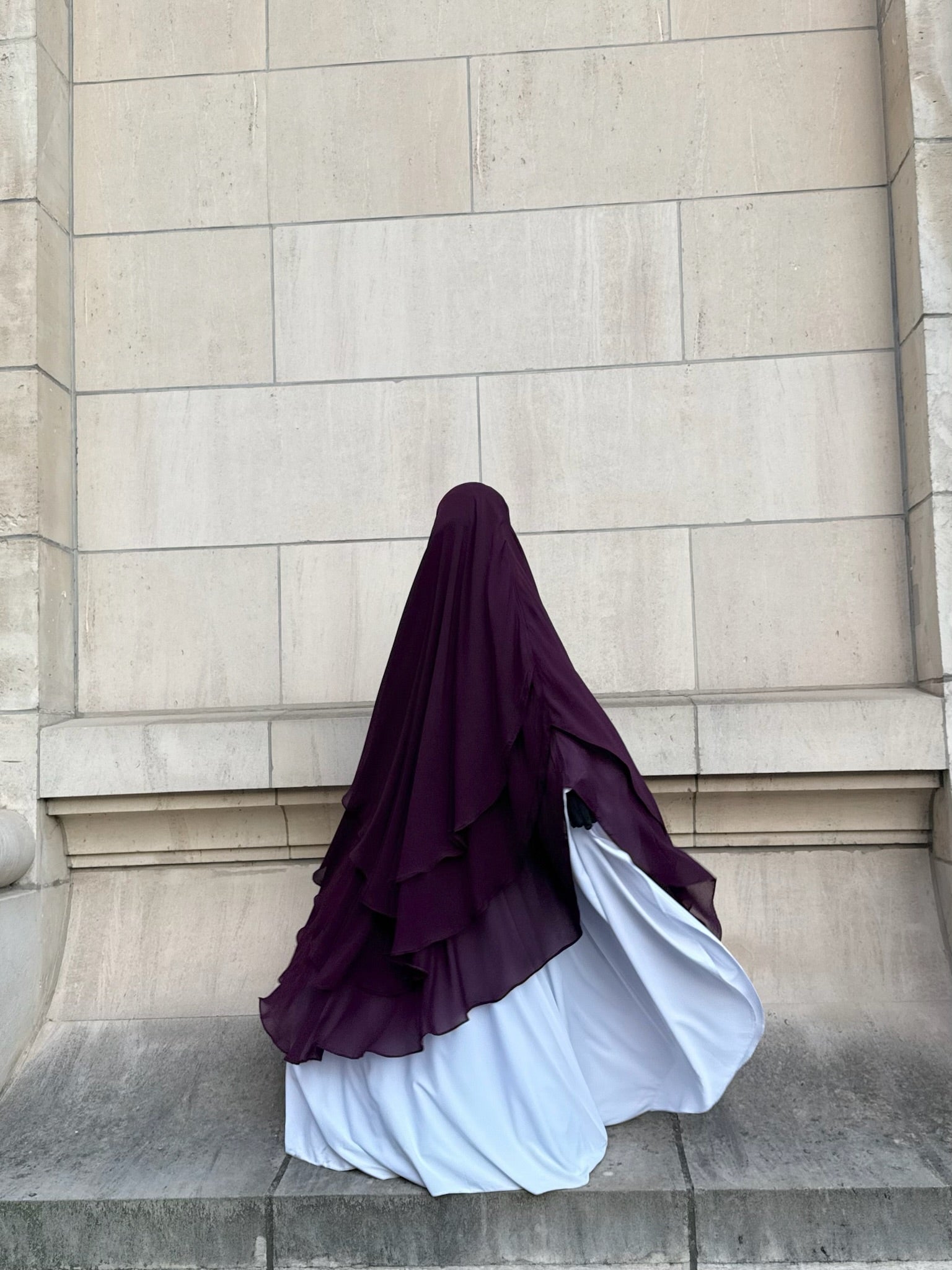 Khimar Tarha 3 voiles arrondi Mousseline