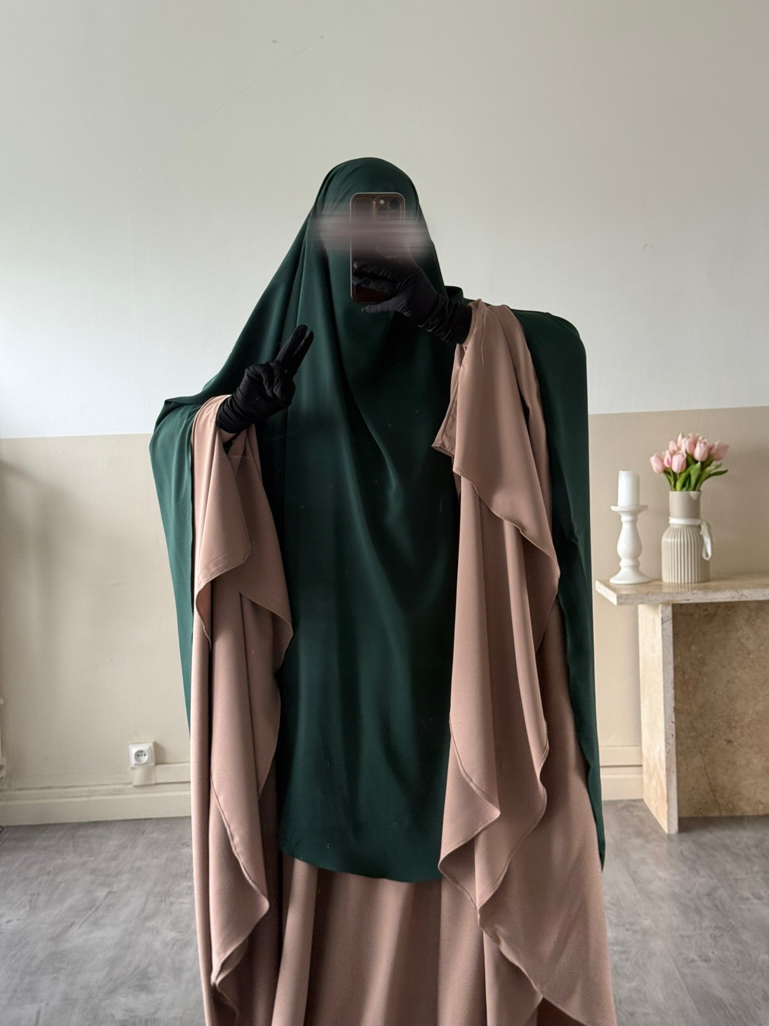 Khimar arrondi Maleeka Court (Soie de médine)