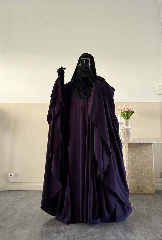 Set Maleeka kimono + sous abaya Soie de médine