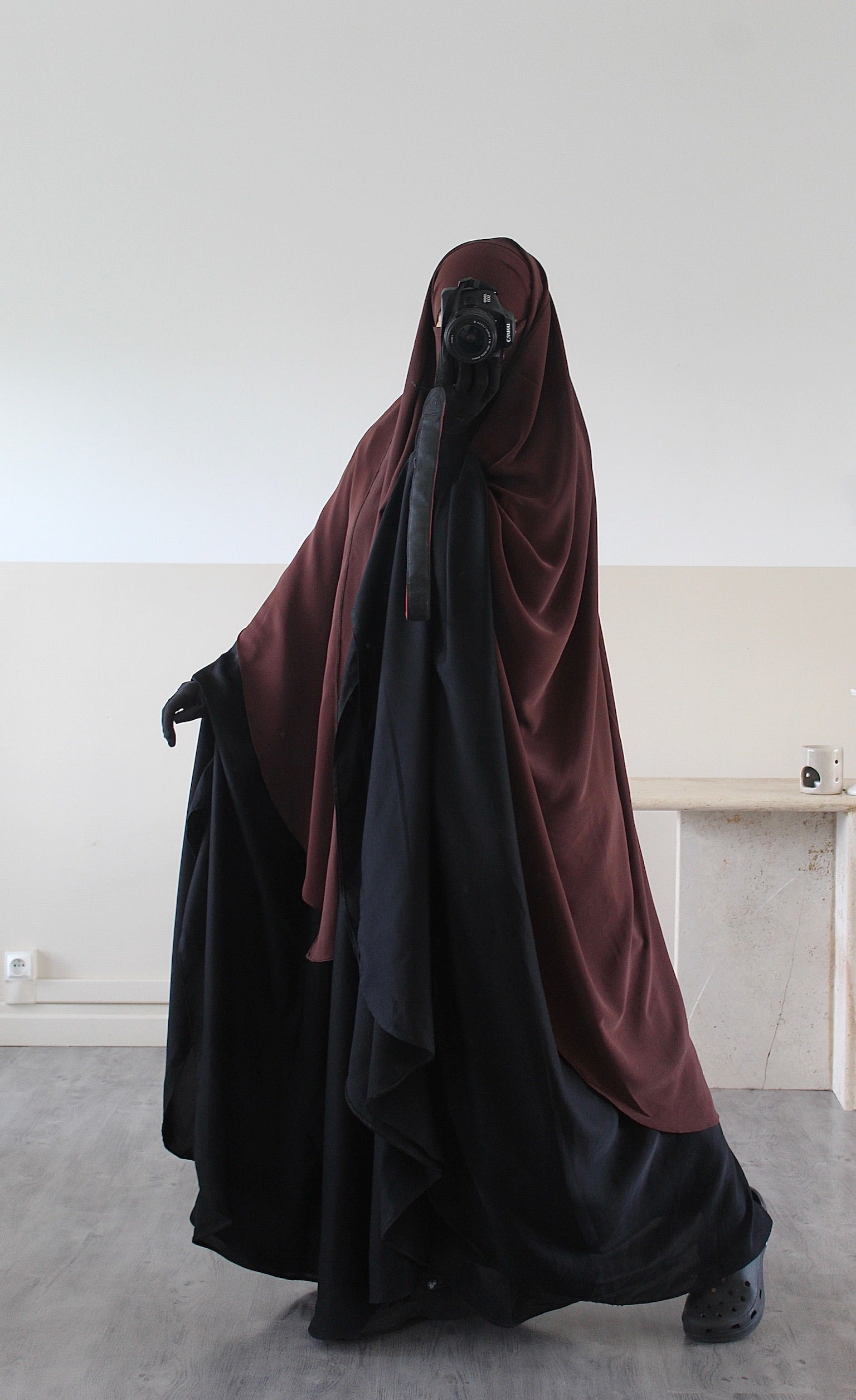 Khimar arrondi Maleeka Court (Soie de médine)
