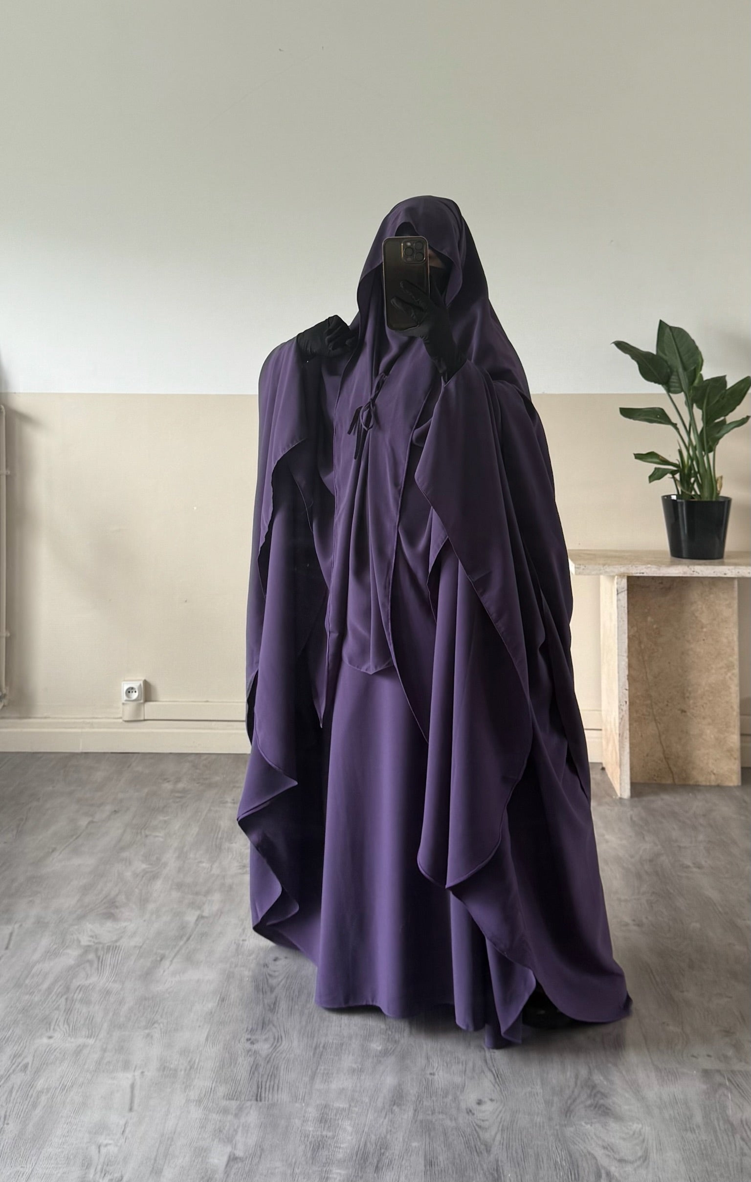 Abaya Maleeka Whool Peach