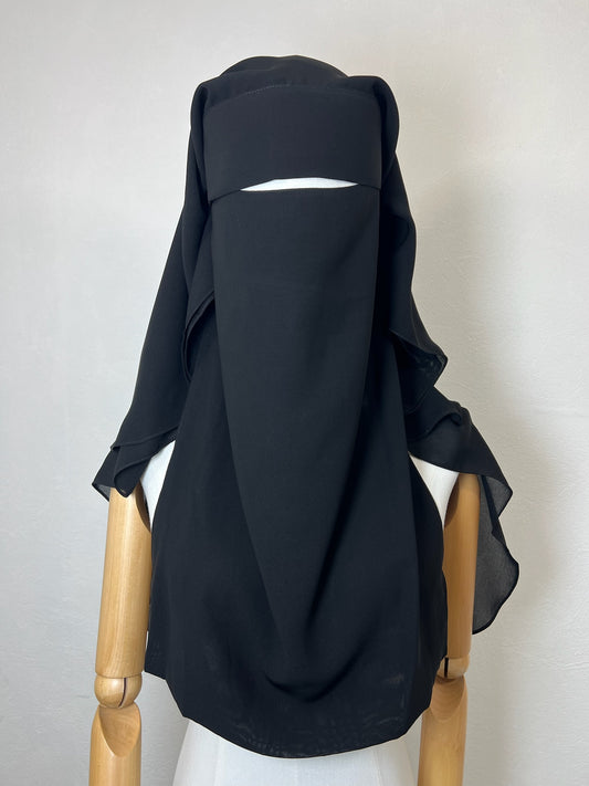 Niqab/sitar Zahra 90cm casquette sans fil Noir