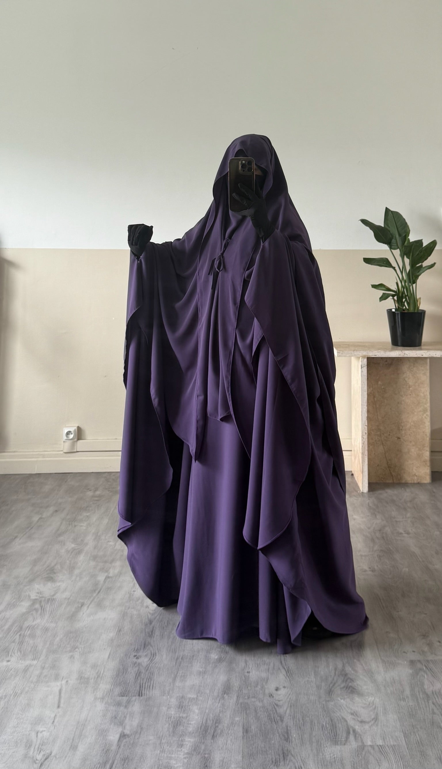 Abaya Maleeka Whool Peach