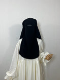 Cargar la imagen en la vista de la galería, Niqab/sitar Zahra 90cm casquette sans fil Noir
