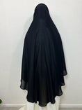 Charger l'image dans la visionneuse de la galerie, Cape à nouer Farasha courte + Niqab pull down Noir
