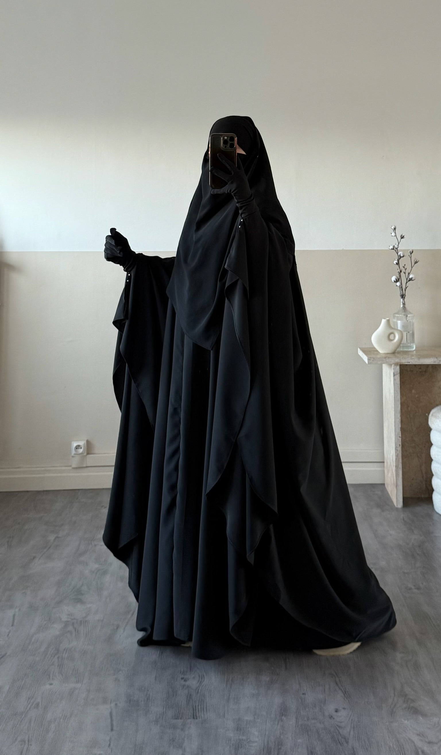 Set Maleeka kimono + sous abaya Soie de médine