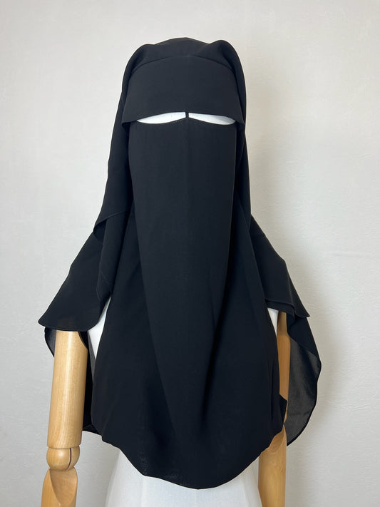 Niqab/Sitar Afiya 90cm casquette Noir