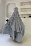 Khimar arrondi Maleeka Court (Soie de médine)
