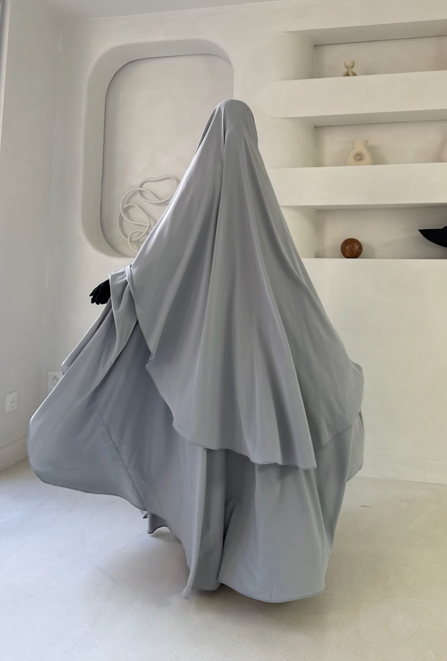 Khimar arrondi Maleeka Court (Soie de médine)