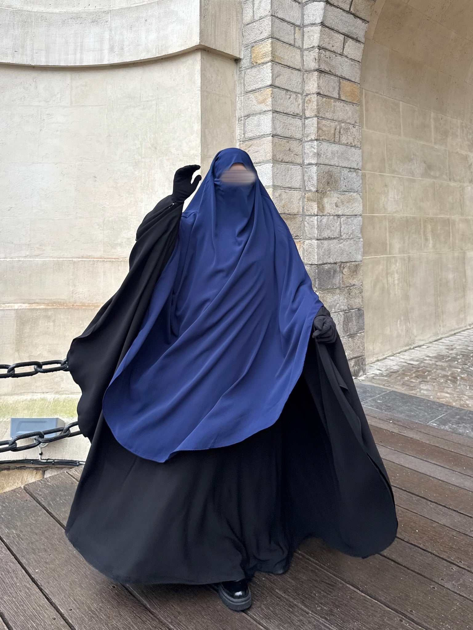 Khimar arrondi Maleeka Long (Whool Peach)
