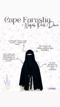 Charger l'image dans la visionneuse de la galerie, Cape à nouer Farasha courte + Niqab pull down Noir
