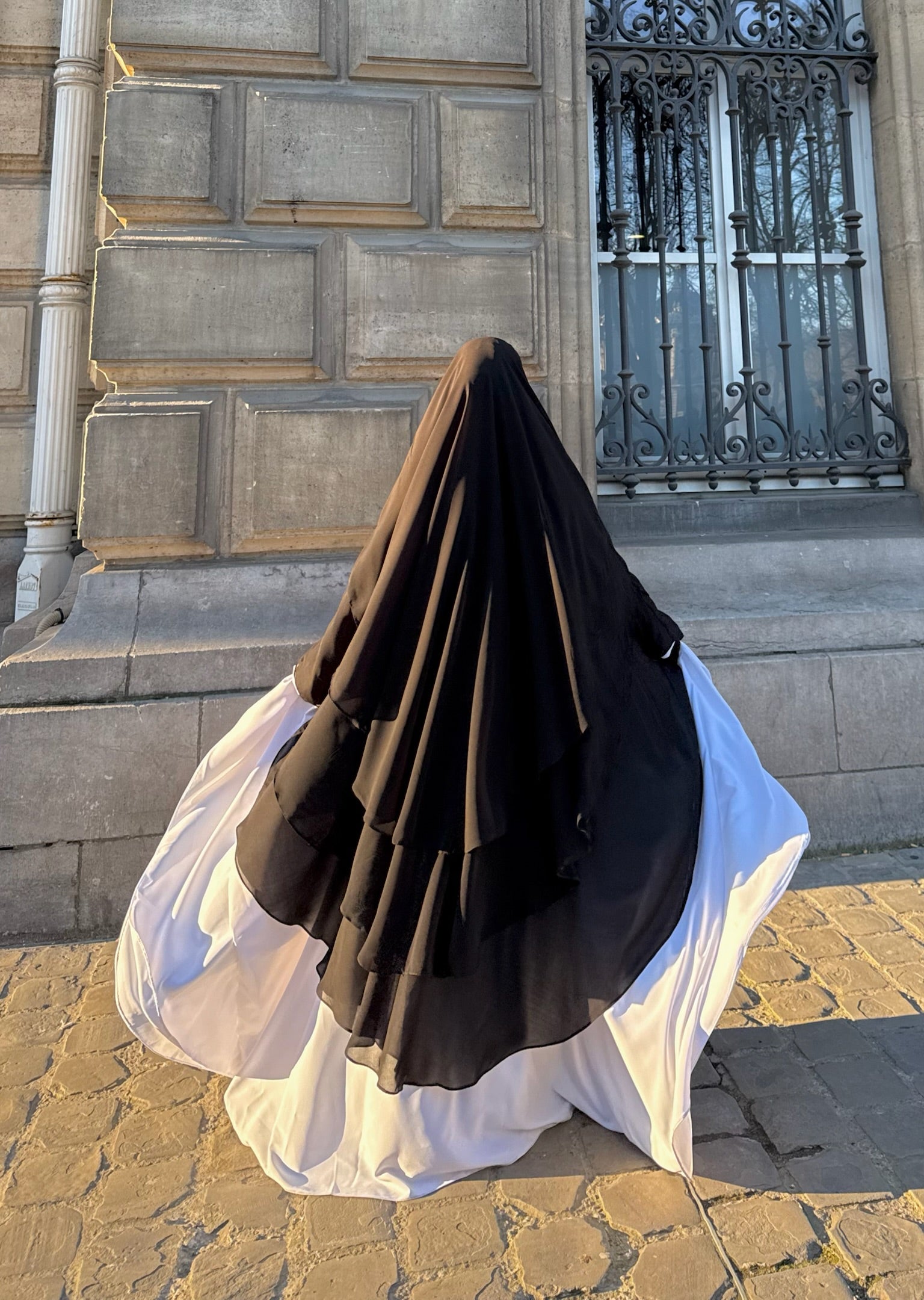 Khimar Tarha 3 voiles arrondi Mousseline