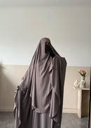 Khimar arrondi Maleeka Court (Soie de médine)