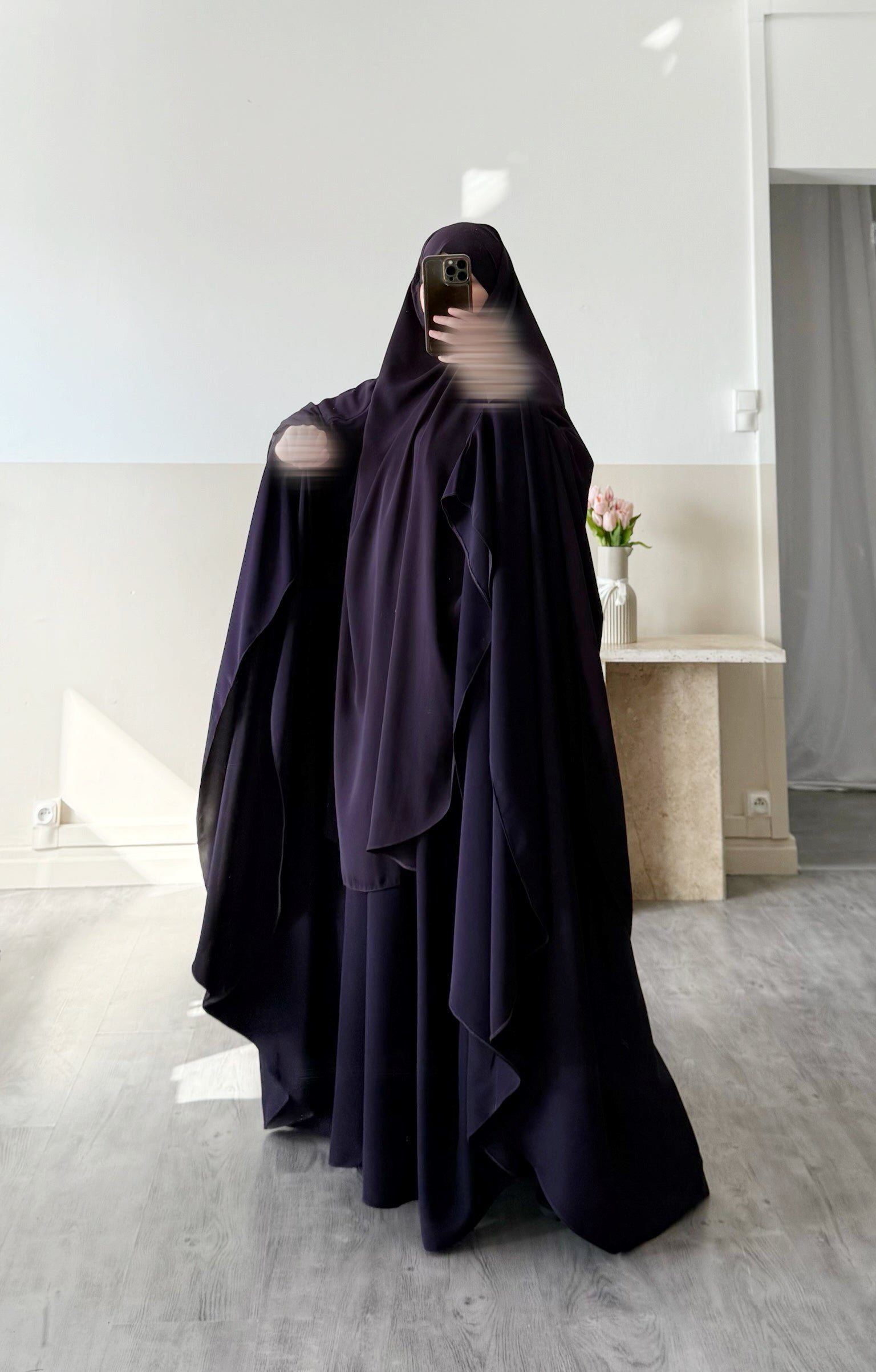 Half niqab Whool peach