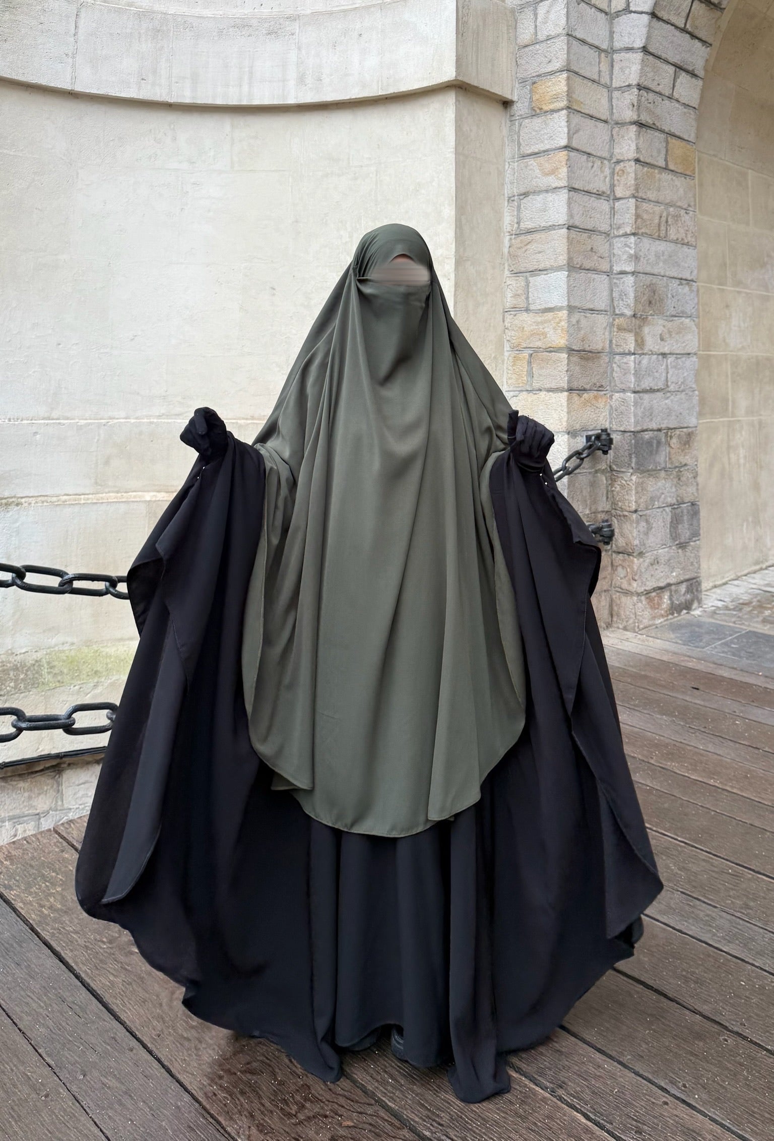 Khimar arrondi Maleeka Long (Whool Peach)