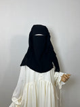 Charger l'image dans la visionneuse de la galerie, Niqab/Sitar Haya Pull down 3 voiles 90cm Noir
