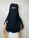 Charger l'image dans la visionneuse de la galerie, Niqab/sitar Zahra 90cm casquette sans fil  Lycra Noir
