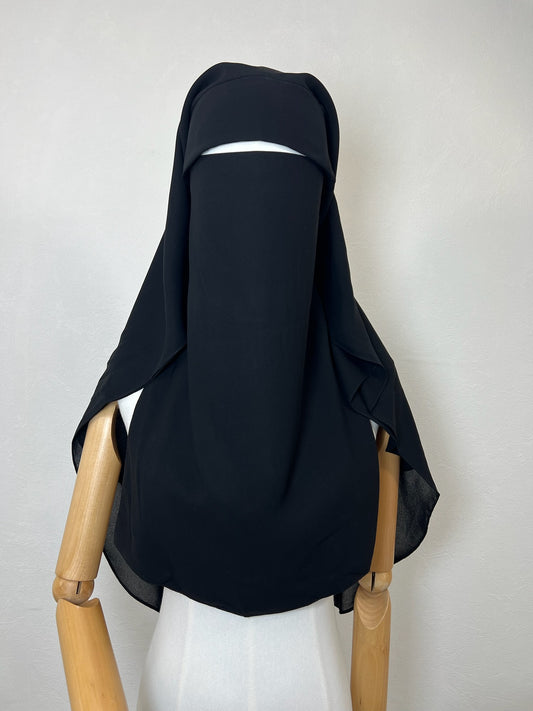 Niqab/sitar Zahra 90cm casquette sans fil  Lycra Noir