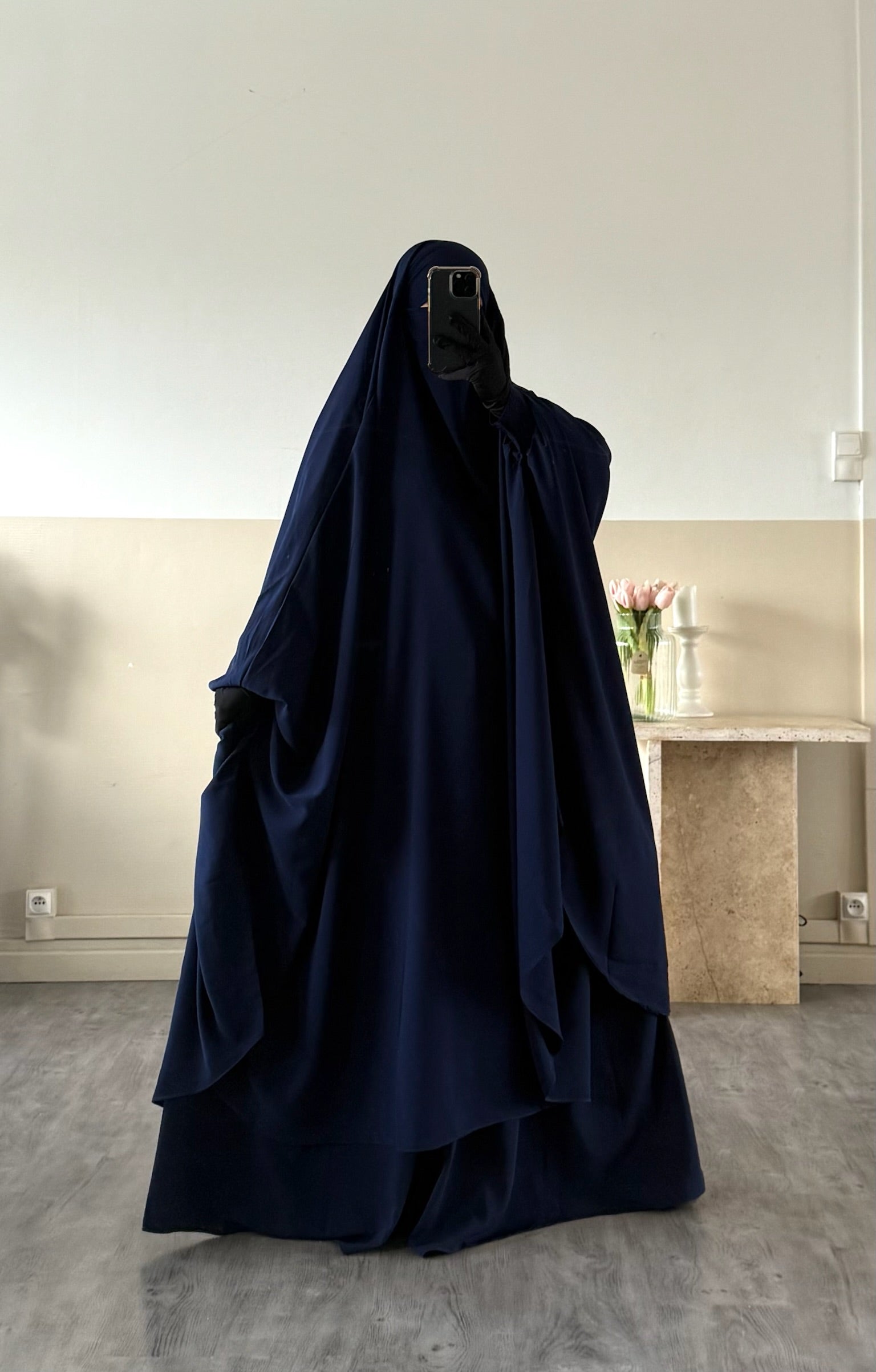 Jilbab 2 pièces Jupe Whool peach