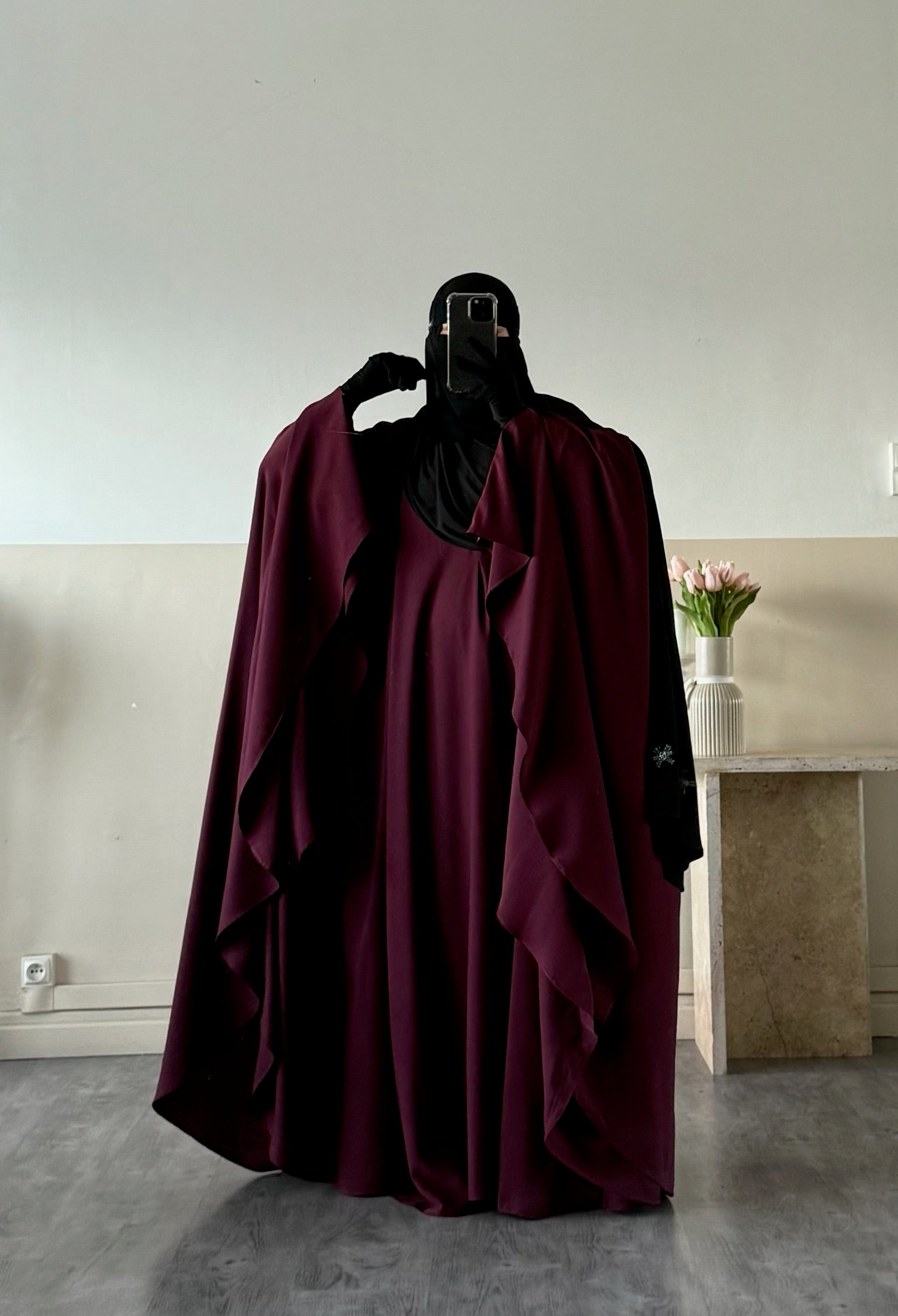 Set Maleeka kimono + sous abaya Soie de médine