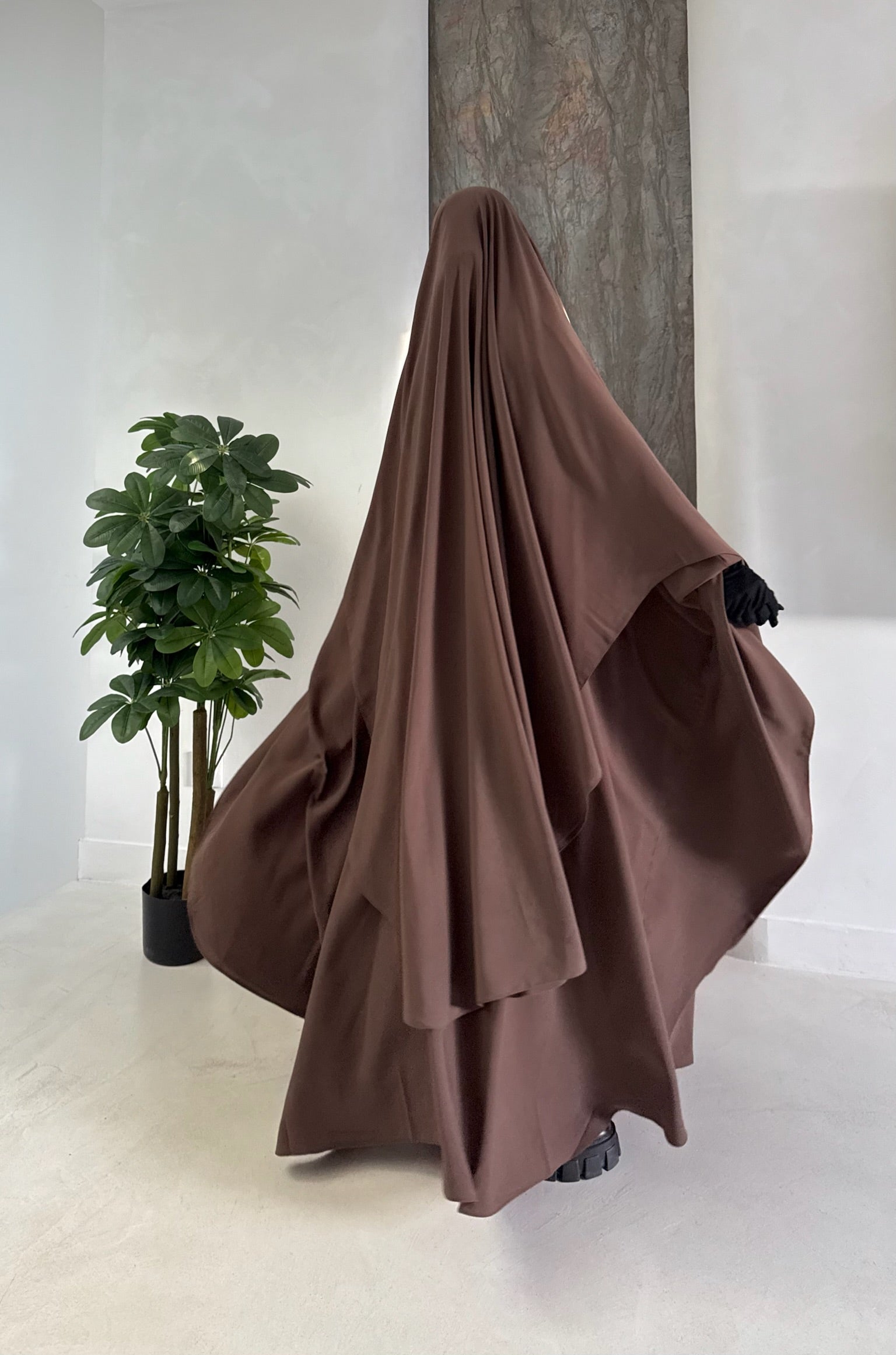 Khimar arrondi Maleeka Long (Whool Peach)