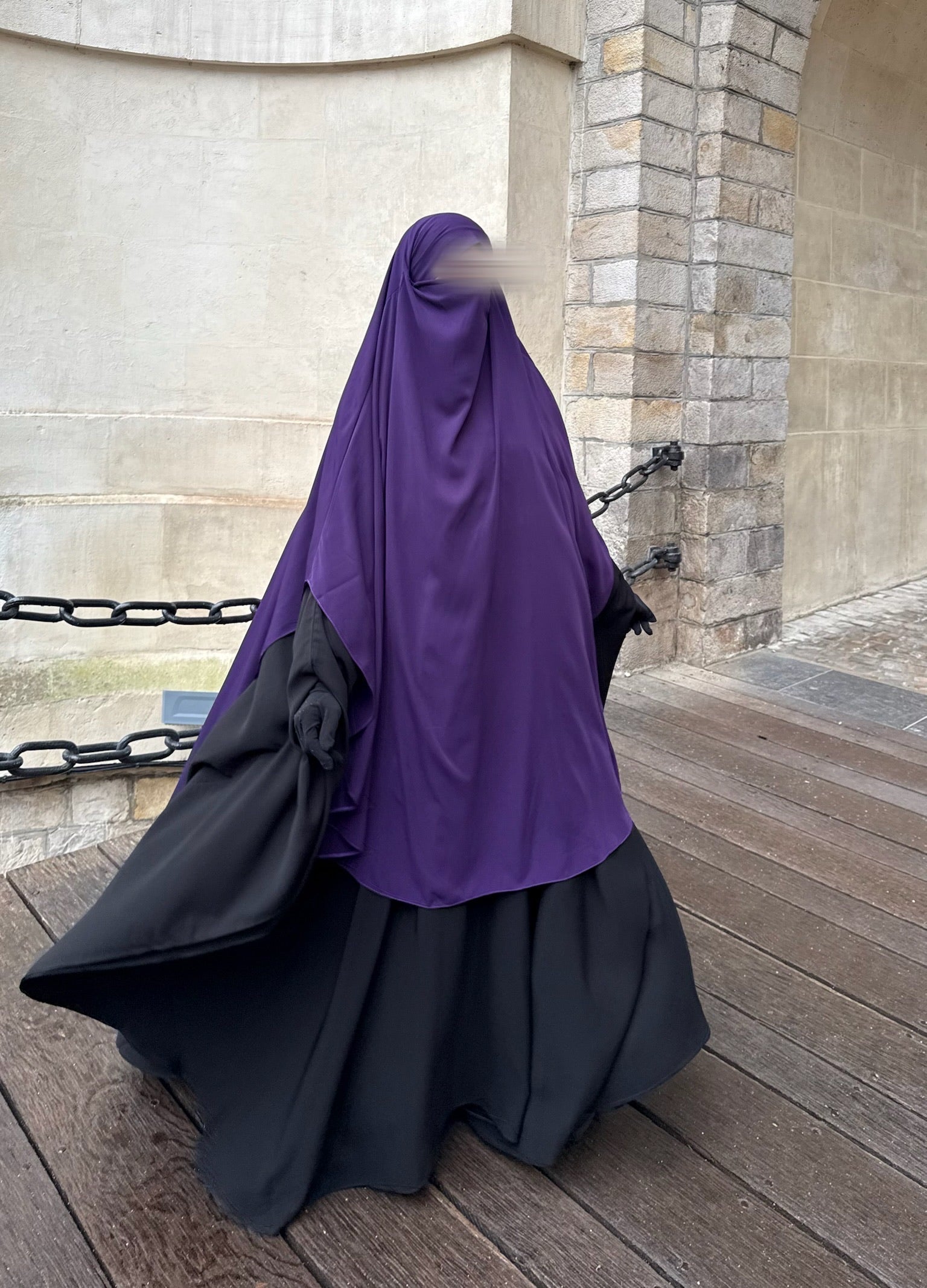Khimar arrondi Maleeka Long (Whool Peach)