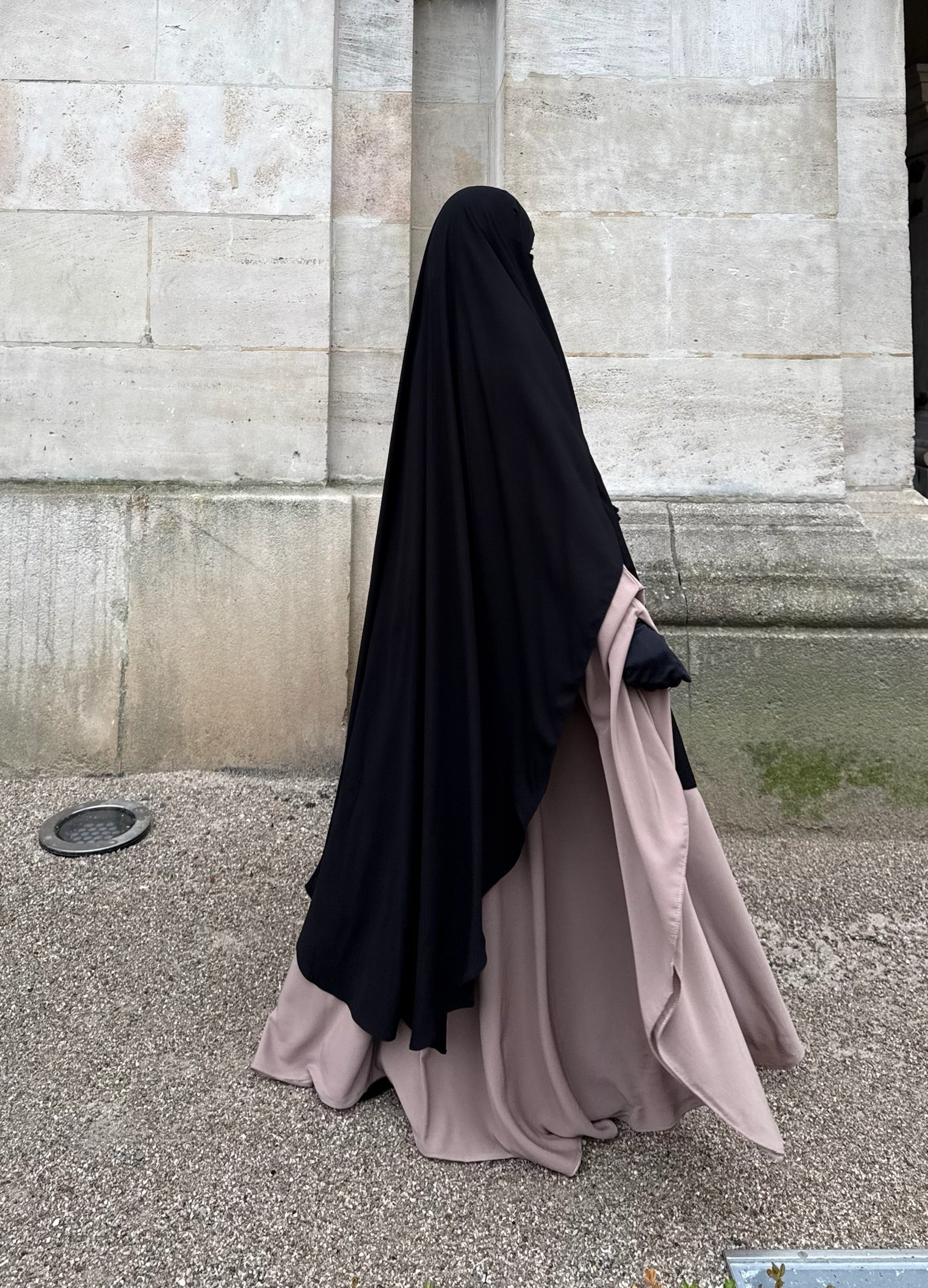 Khimar arrondi Maleeka Long (Whool Peach)
