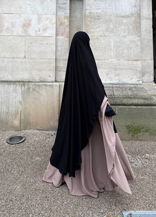 Khimar arrondi Maleeka Long (Whool Peach)