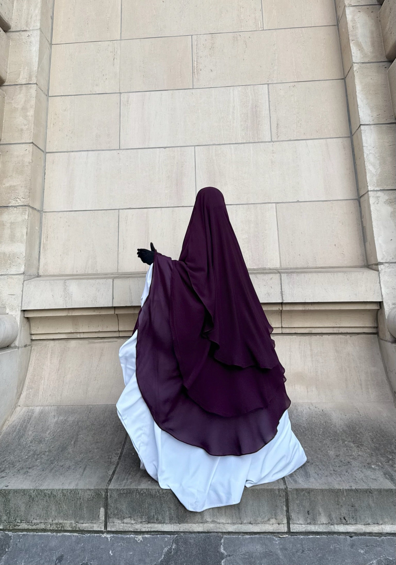 Khimar Tarha 3 voiles arrondi Mousseline