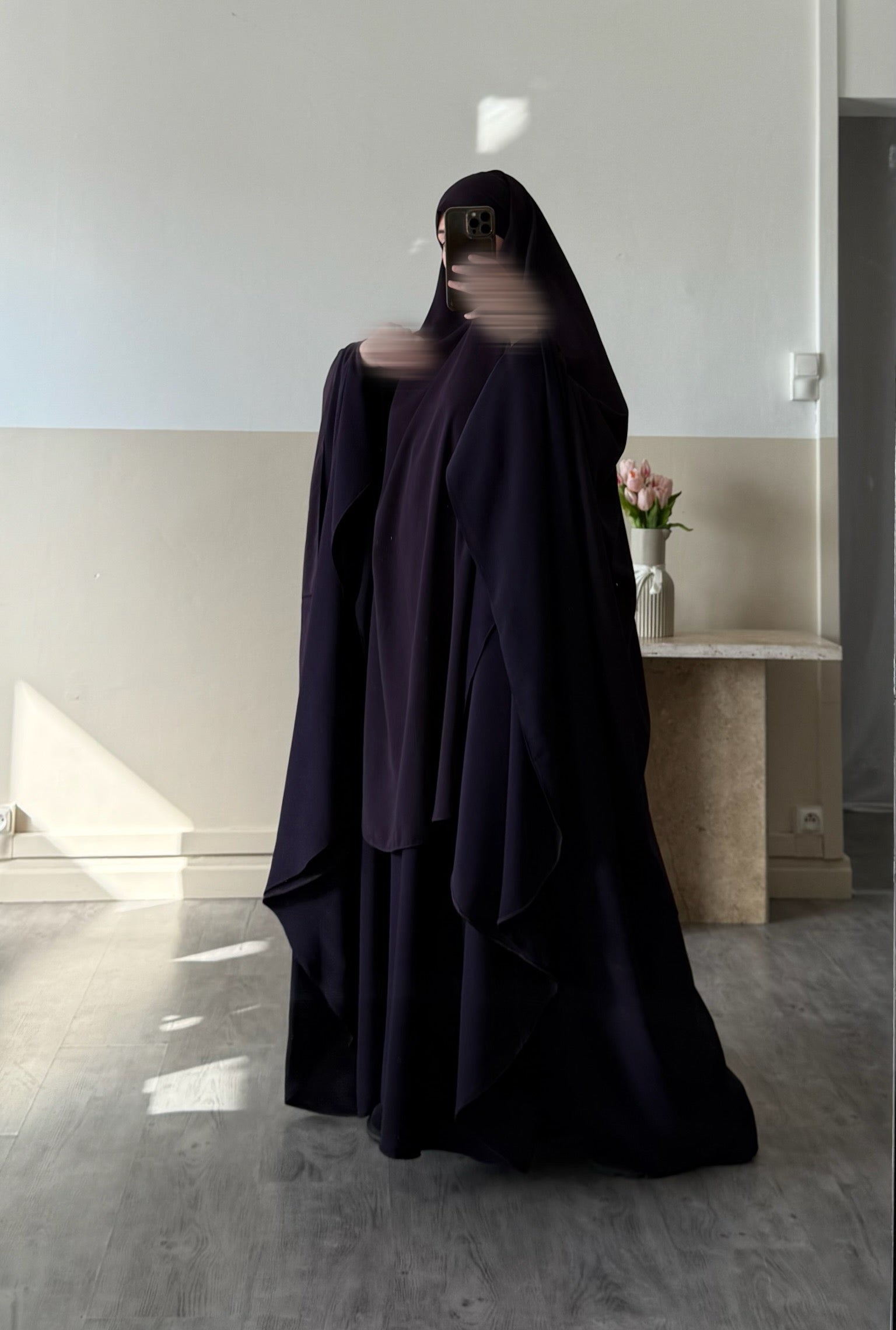 Abaya Maleeka Whool Peach