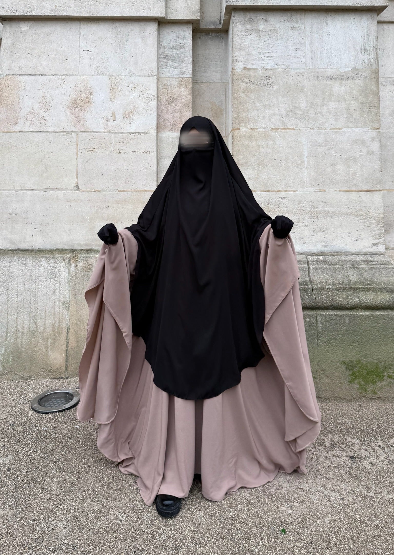 Abaya Maleeka Whool Peach